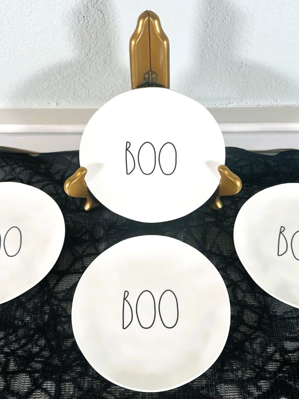 New Rae Dunn Boo Halloween 6” Salad Dessert Plates By Artisan